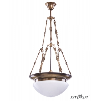 Secesyjna lampa wisząca D533 Rustik, klosz 178.300 Opal