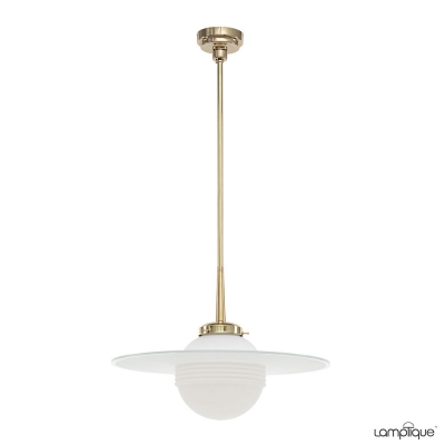 Lampa wisząca Art déco w kształcie Saturna PR1962 Berliner Messing klosz kula 200 mm