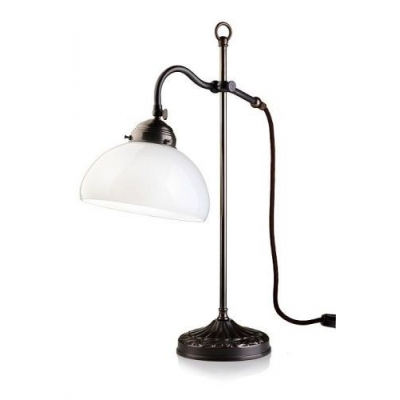 Klasyczna lampa stołowa T13 S Antik, klosz 4059 opal