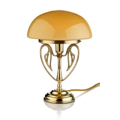 Secesyjna lampa stołowa T499 Berliner Messing, klosz 0250 koniak
