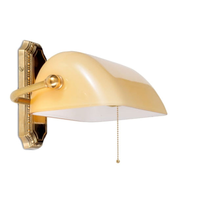 Kinkiet bankierski W407 LX Berliner Messing, klosz 9696 Cognac