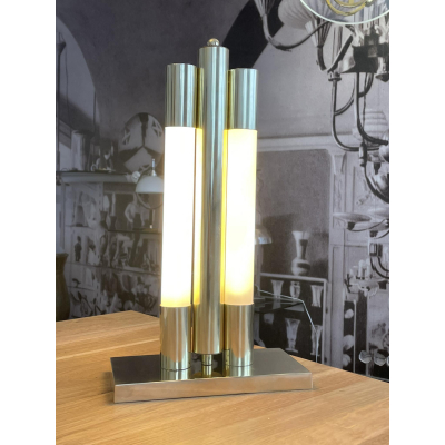 Lampa stołowa z mosiądzu T1926 Berliner Messing w stylu nowoczesnym lata 30-te XX wieku z 2 żarówkami