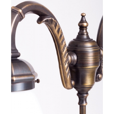 Secesyjna lampa stołowa 1186/2 Antik, klosz 4311 opal